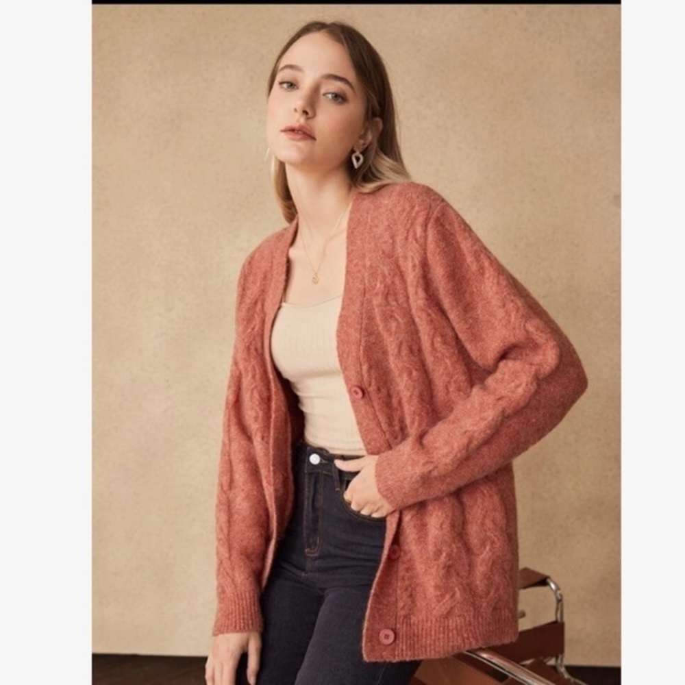 Premium Wool-Mix Button Up Relaxed Fit Cardigan - NEW